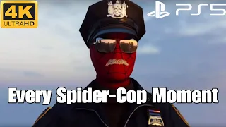 Every Spider-Cop Moment & Dialogue | Spider-Man Remastered PS5 4K Ultra HD