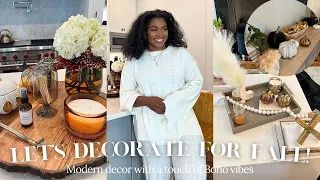 FALL DECORATE + ORGANIZE WITH ME || modern decor with a touch of boho vibes