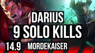 DARIUS vs MORDEKAISER (TOP) | 9 solo kills, 12/2/4, Godlike, 500+ games | BR Diamond | 14.9