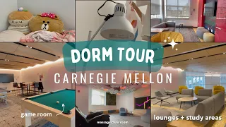 dorm tour: carnegie mellon university | massage chairs, study areas, game room