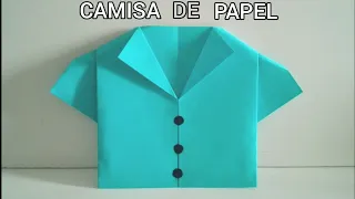 Como hacer una camisa de papel para el día del padre - Origami shirt