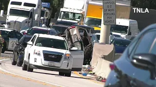 Tragic 118 Freeway crash leaves car split in half