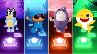 Bluey Bingo Cartoon 🆚 Baby Shark 🆚 Newt Oddbods 🆚 Pocoyo. 🎶🎶 Who Is Best ??