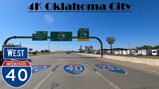 4K Oklahoma City.  Interstate 40 West. I 40 West