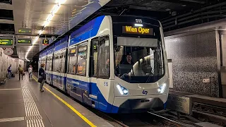 Vienna Trams in tunnel at Matzleinsdorfer Platz / Wien Straßenbahn at Matzleinsdorfer Platz