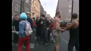 Techno Viking king dance parade