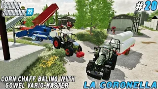 Farm trucking, corn chaff baling with GOWEL VARIO-Master V140 | La Coronella Farm | FS 22 | ep #20