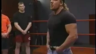 Triple H lectures Tough Enough cast.