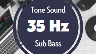 35 Hz Low-Frequency Sound for Subwoofer Testing. Tone Audio Signal. Sine Waveform