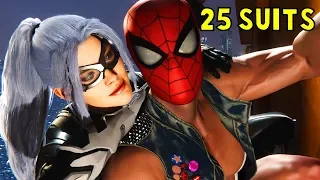 All Black Cat Cut Scenes in 25 Different Suits -The Heist DLC- Spider-Man PS4