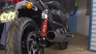 Harley Davidson street rod xg750a Rinehart racing exhaust and sound test