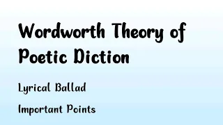 Wordsworth theory of poetic diction | Wordsworth| Literary Criticisam | BS English