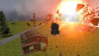 Gmod : Nuclear Test - Village Explosion ( Houses explosion 2 )