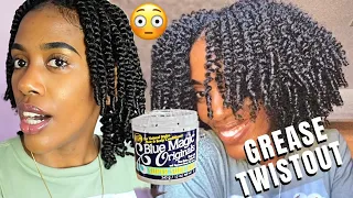 USING BLUE MAGIC HAIR GREASE (WHITE JAR) FOR MY TWISTOUT - I AM SHOOOOKKKK!!! | NATURAL HAIR