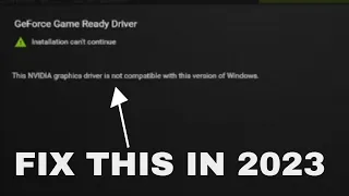 How To Fix Nvidia Driver Not Compatible With This Version Of Windows NEW 2022!