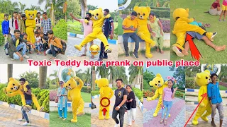 Toxic Teddy bear prank on public place | crazy reaction 😂😂| full funny video | #toxicteddy #funny