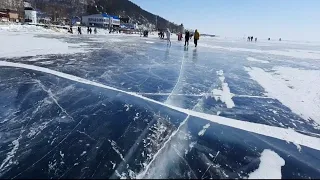 LAKE BAIKAL/Walking on ice of Lake baikal