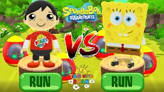 Tag with Ryan vs Spongebob: Sponge on the Run - Combo Panda vs All Characters Unlocked All Vehicles