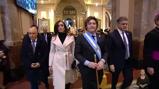 El presidente Milei y su gabinete participan en la celebracion del Te Deum