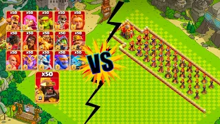 This is how All 50× Super troops defeat all Levels of Inferno tower | Clash of Clans #clashofclans