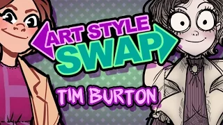 Drawing in the TIM BURTON Style | ArtStyle Swap #2 | DrawingWiffWaffles