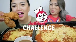 Jollibee Spaghetti Challenge | Sister Mukbang  | N.E Let's Eat