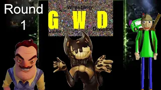 Baldi vs ink demon bendy vs hello neighbor GWD Championship Number one contender tournament