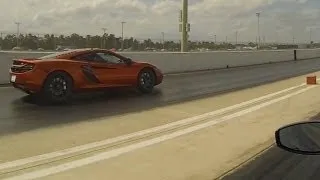 McLaren MP4-12C vs Ferrari 458 Italia Drag Racing 1/4 Mile Race 1/3 Launch Control