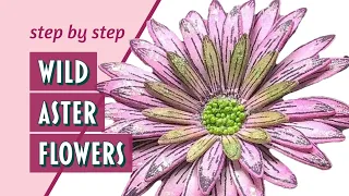 Shaping Heartfelt Creations pink Wild Asters and flower buds step by step tutorial