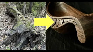 From MOSSY LOG To BOWL with Hand Tools ASMR