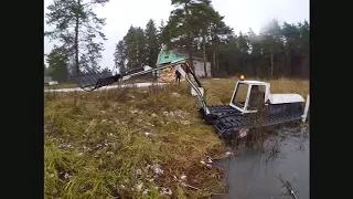 Амфибия,земснаряд, экскаватор "Боцман М" новая модель Floating amphibious swamp excavator dredger