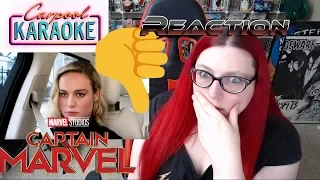 Captain Marvel Carpool Karaoke Reaction! Brie Larson Sings! Again!