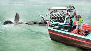 A Day in the Life of Boat Driver Using Gigantic V8 Diesel Truck Engine