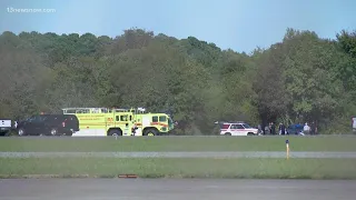 Cessna 172 crashes at Newport News-Williamsburg International Airport