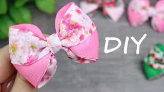 DIY Ribbon bow / How to make simple bows / Clase magistral de arco