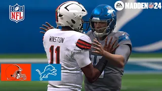 Madden 24 Jerry Jeudy Browns vs Detroit Lions (Madden 25 Updated Roster) 2024 Sim PS5 4k Game Play