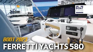 NEW FERRETTI YACHTS 580 seen at BOOT DUSSELDORF 2023 - The Boat Show