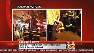 Garbage Truck Crashes Through Deli In Brooklyn