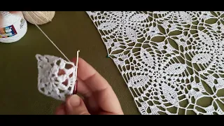 Квадратный мотив для скатерти крючком. Crochet square motif.Kwadratowy motyw na szydełku.