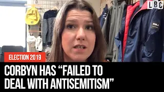 Swinson: Jeremy Corbyn has “absolutely failed to deal with antisemitism in the Labour Party”.