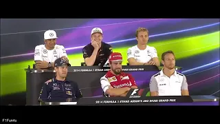 Formula 1 F1 Funny Press Conference Gentlemen, a short view back to the past - longest question