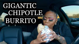 GIGANTIC SIZE OF NEW BORN CHIPOTLE BURRITO 🌯 MUKBANG!! CARBANG!!!