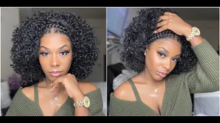 Outre Synthetic Pre-Styled Lace Front Wig - Halo Stitch Braid 14 | HairSoFly