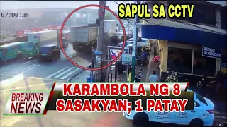 KARAMBOLA NG 8 SASAKYAN; 1 PATAY | WEST SERVICE ROAD PASAY CITY | CCTV FOOTAGE