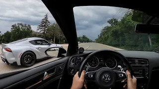 Which one is faster? 🤔 SUPRA VS GTI