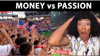 Nigerian Girl Reacts - Football fans and atmosphere USA vs Europe