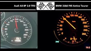 Audi A3 8P 2.0 TFSI VS. BMW 218d F45 Active Tourer - Acceleration 0-100km/h