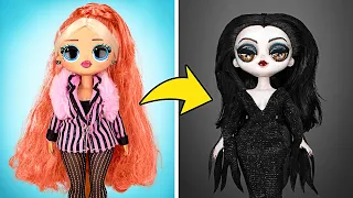 Remaking a doll into Morticia Addams