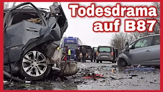 HORROR-UNFALL MIT DREI TOTEN❗Autos und LKW krachen auf B87 in Eilenburg ineinander ⛔️ MANV 🚑