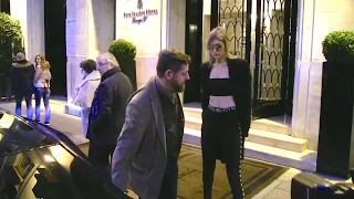 EXCLUSIVE - Gigi Hadid arrives at Versace Haute Couture Fashion Show in Paris